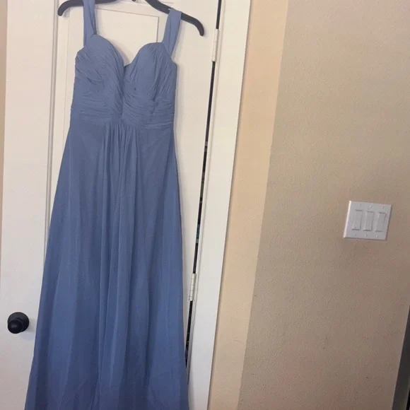 Dessy Collection sweeheart Gown in Soft periwinkle Blue 2 - Picture 2 of 7